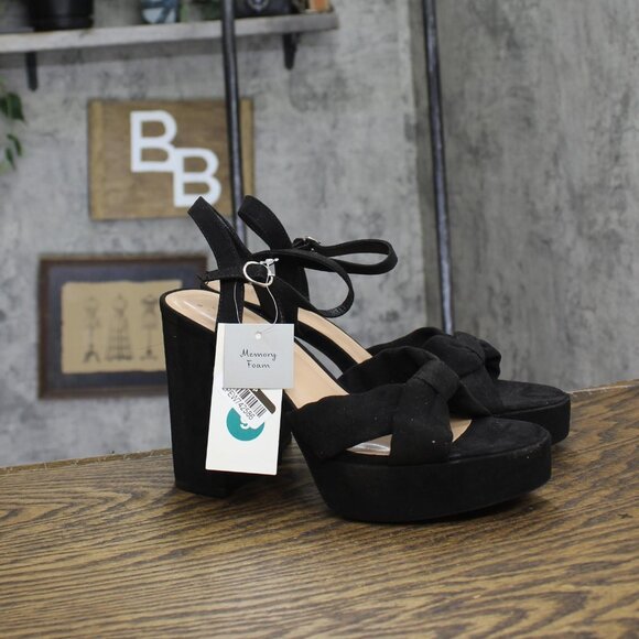 A New Day Womens Riah Platform Heels 88075207 Black 9M - Picture 1 of 7